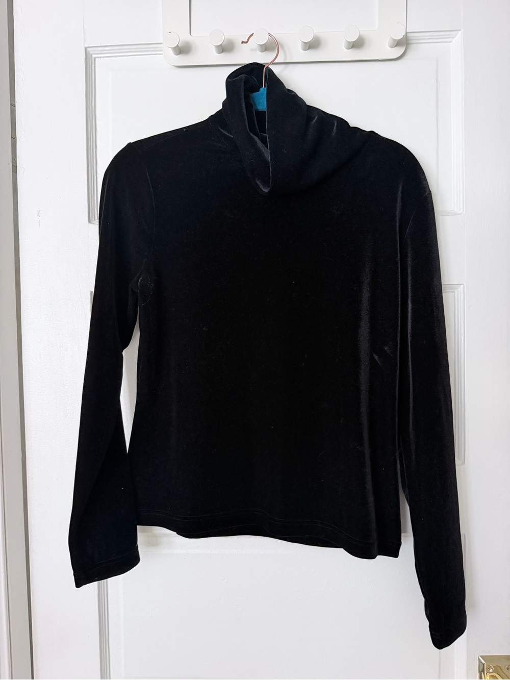 J.G. hook Sweater Womens Black Velvet Long Sleeve Mock Neck Pullover